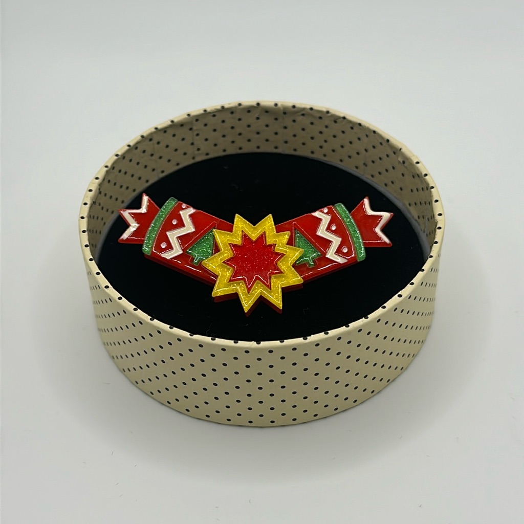 Holiday Cracker Brooch 35$